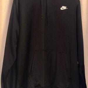 Nike Black Pullover Hoodie with White Swoosh